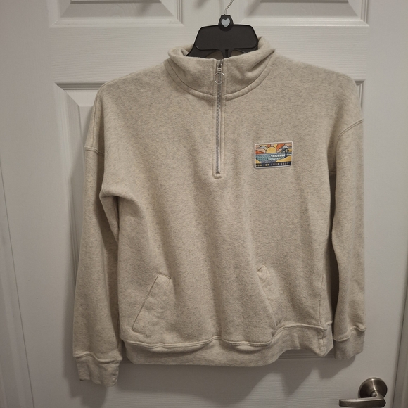 Ron Jon Surf Shop Tops - Ron Jon Surf Shop Medium Cream Heathered Quarter Zip Sweatshirt